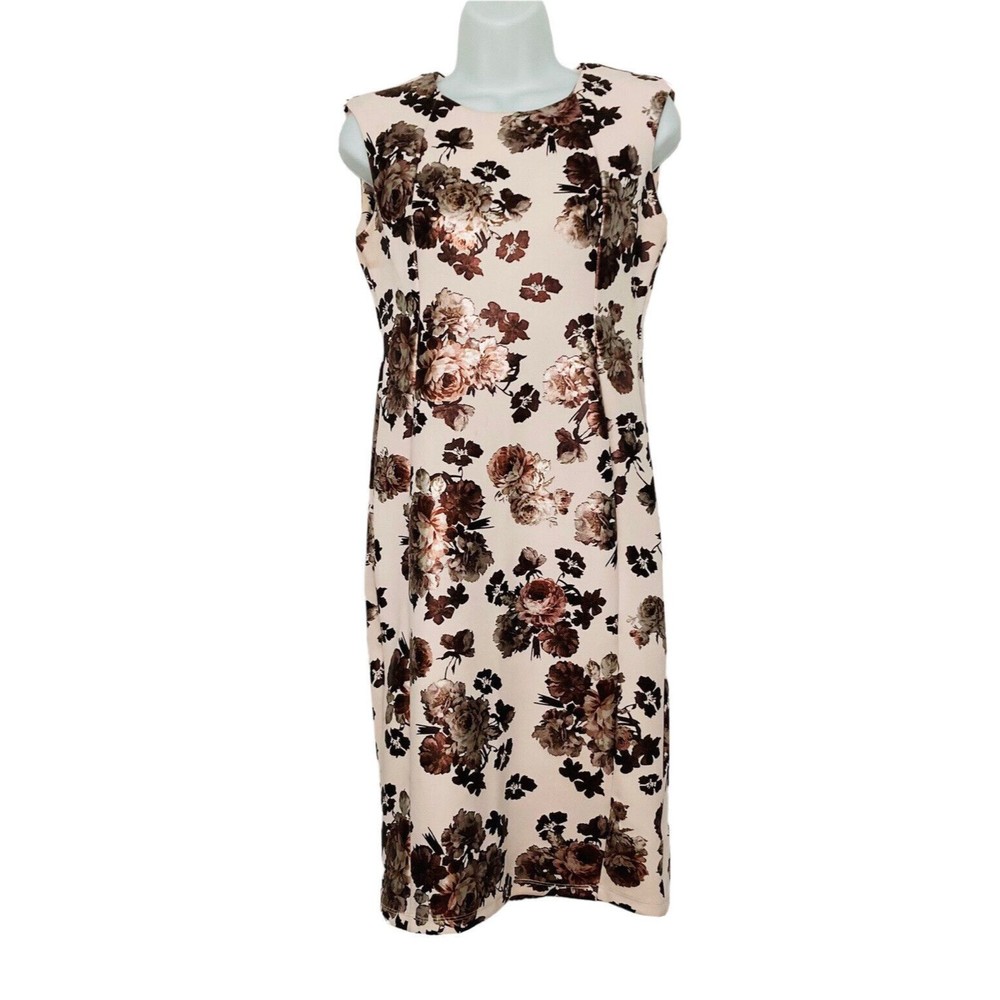Shelby & Palmer Women’s Size 6 Champagne Floral Shimmer Sheath Dress